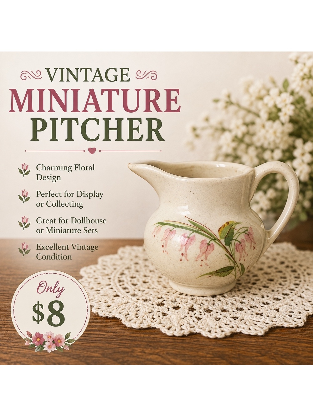 Mini Pottery Pitcher